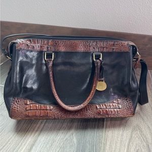 Brahmin black and brown leather bag.